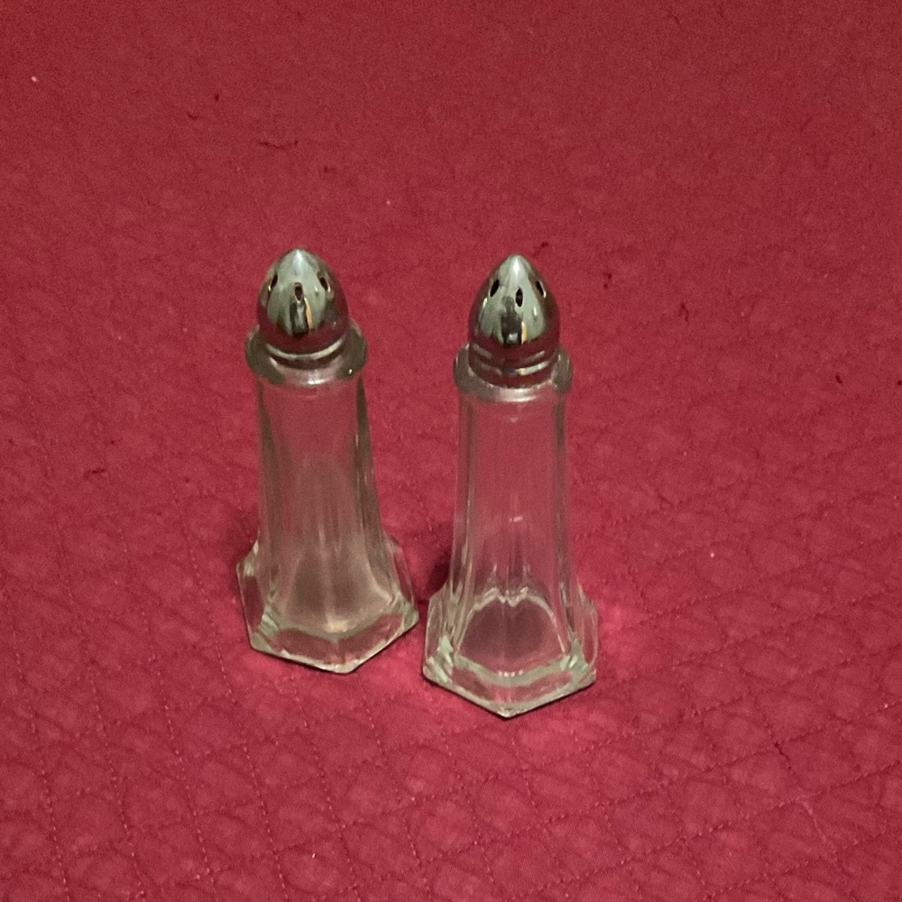 Vintage Glass Salt and Pepper Shakers